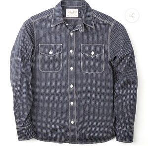 Freenote Wells Navy Polkadot Shirt